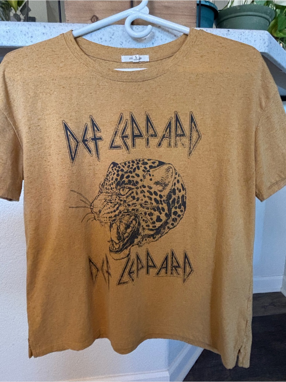 Maurices Mustard Yellow Def Leppard Graphic Tee